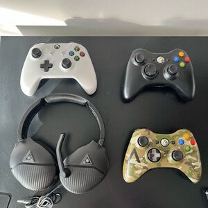 Xbox Controller & Headset Parts Lot | Xbox 360 Camo, Xbox One, Turtle Beach